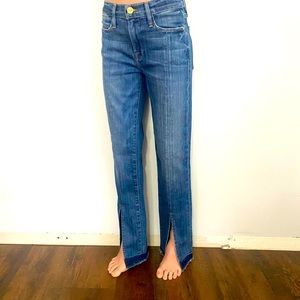 New Frame Dark Wash Le High Straight Jeans Bottoms size 23 Inseam 27.5